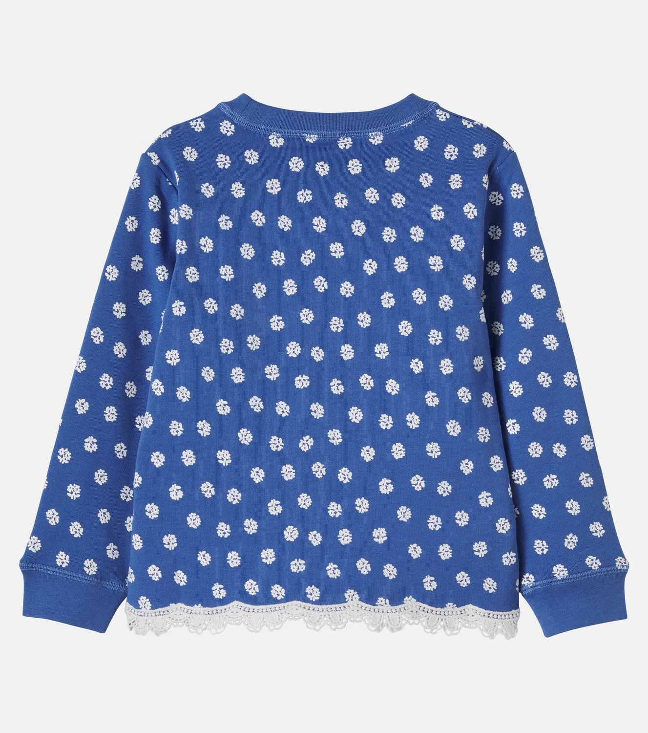 Свитшот хлопковый с цветочным принтом Stella Mccartney Kids, синий — фото 3