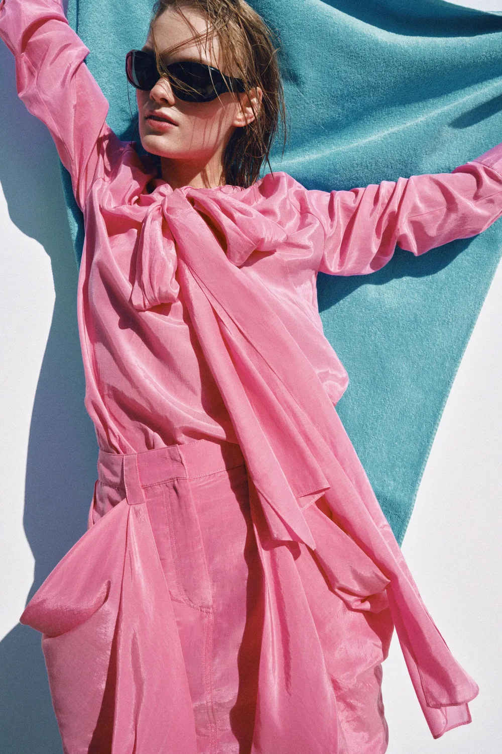 Мини-юбка-карго из коллекции ZW ZARA, Bubble Gum — фото 2