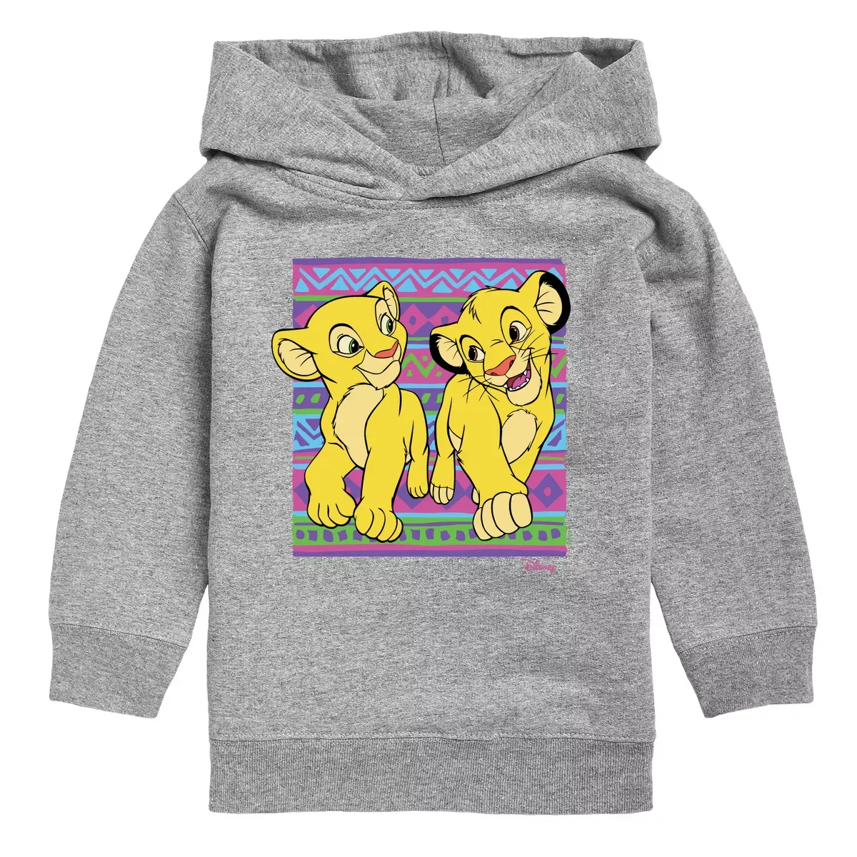 Детское худи для мальчиков с принтом The Lion King Simba Nala Pattern, Athletic Heather