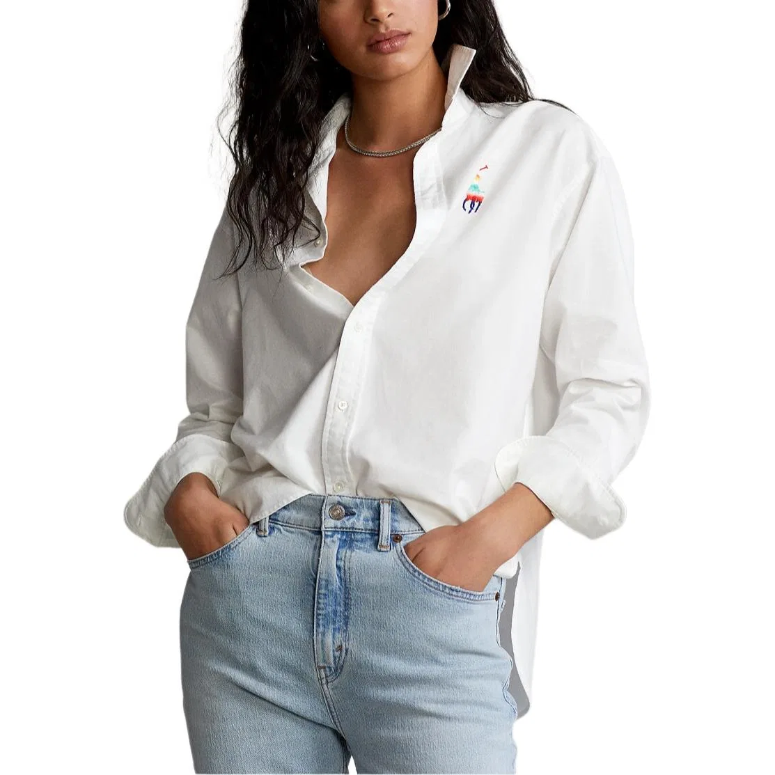 Женская рубашка с коротким рукавом Polo Ralph Lauren, White — фото 4
