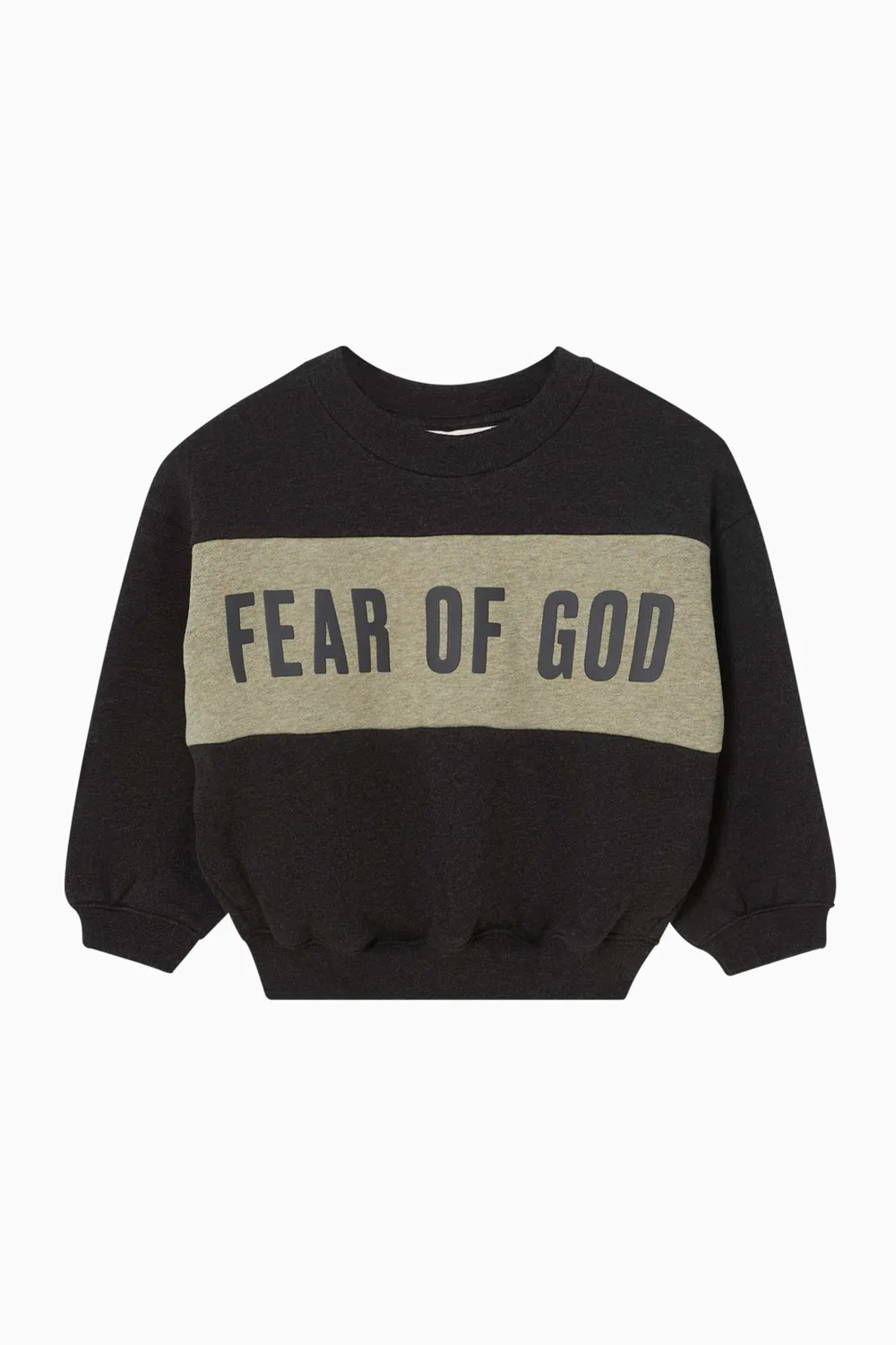 Свитшот укороченный с панелями Fear of God Essentials, серый