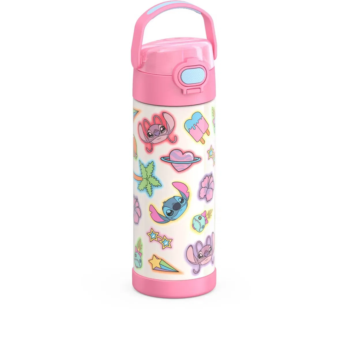 Детская бутылка для воды 470 мл с трубочкой и термоизоляцией Stitch Thermos, Stitch — фото 4