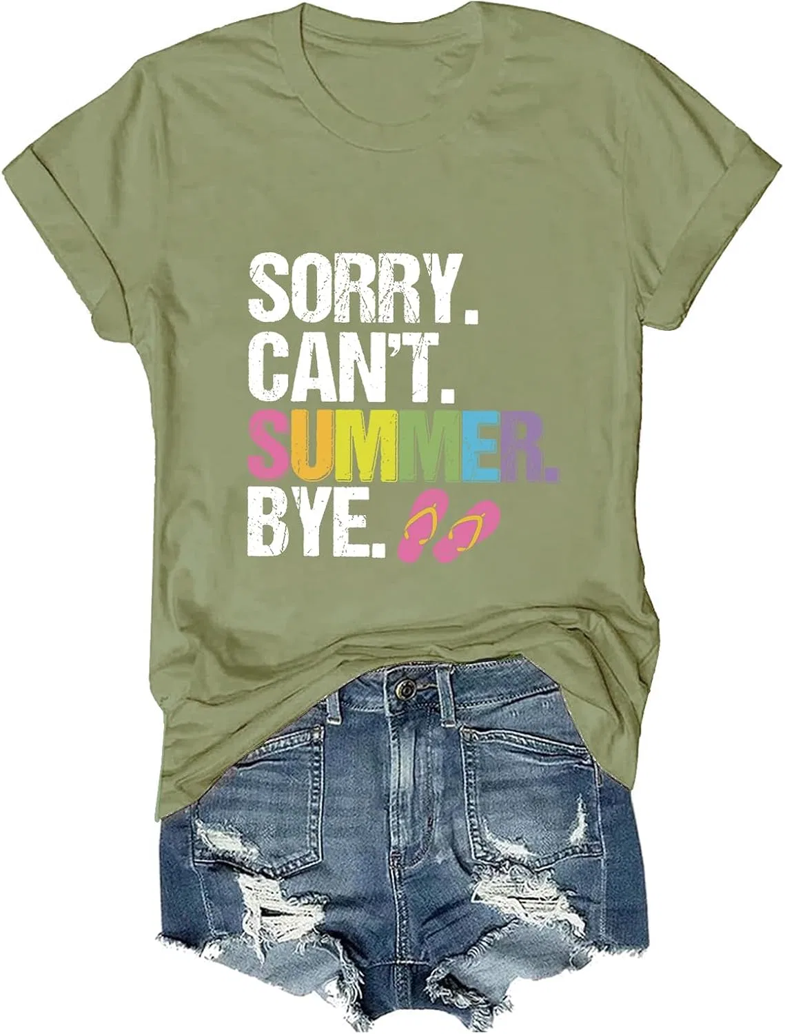 Женская футболка с принтом Letter Print Generic, Green