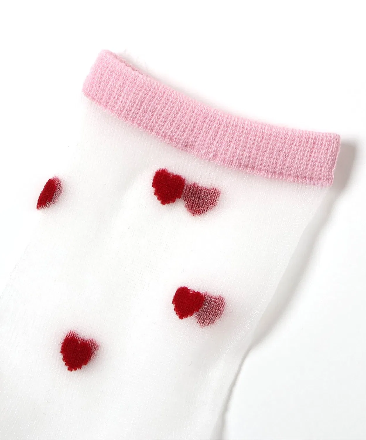 Детские носки с прозрачным принтом Heart Sheer Crew Socks apres les cours, Black — фото 2