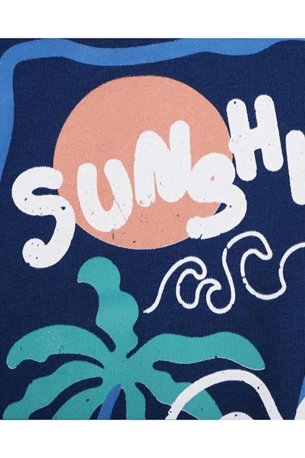 Детская футболка с принтом Sunshine Bebelop, Navy Blue — фото 3