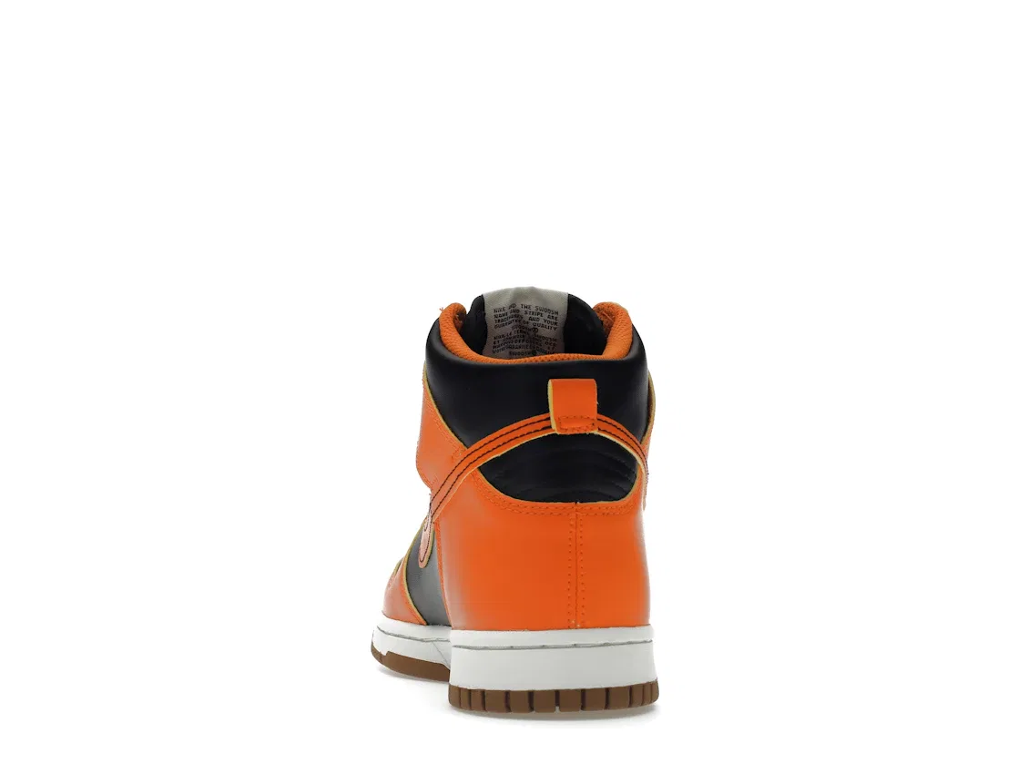 Детские кроссовки Lifestyle Nike Dunk High, Black/Yellow Strike/Summit White/Safety Orange — фото 4