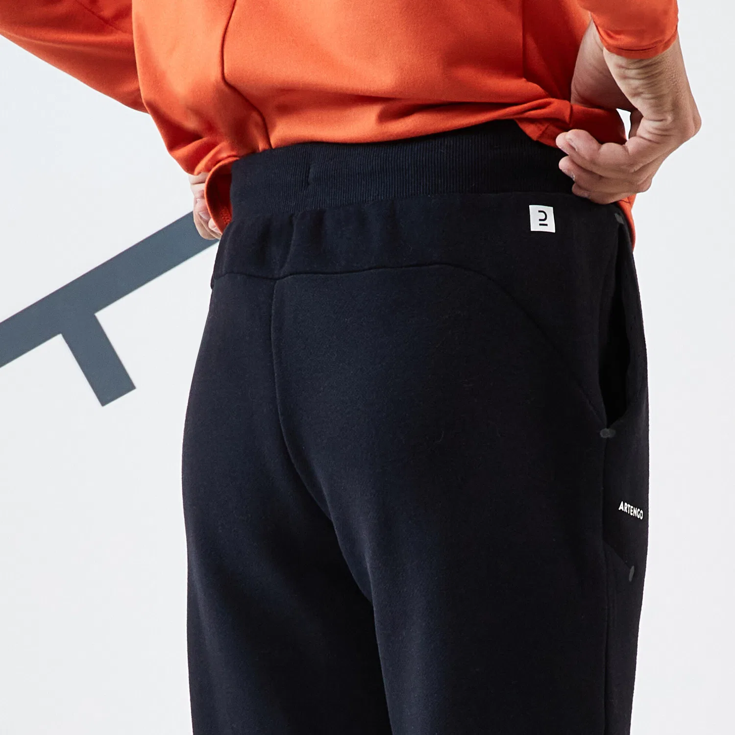 Детские спортивные штаны без принта DECATHLON, Black — фото 4
