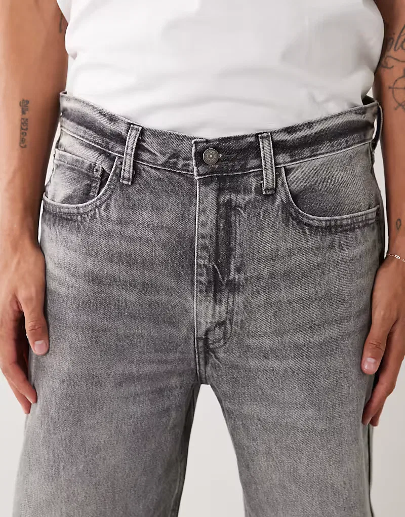 Джинсы Levi's 565 свободного прямого кроя серого — фото 4