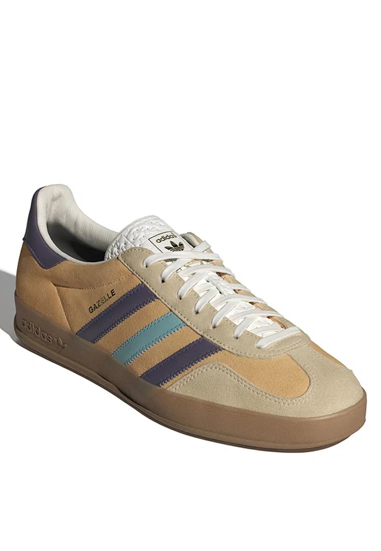 Кроссовки мужские, Gazelle Indoor, Adidas, белый/оранжевый/фиолетовый — фото 2