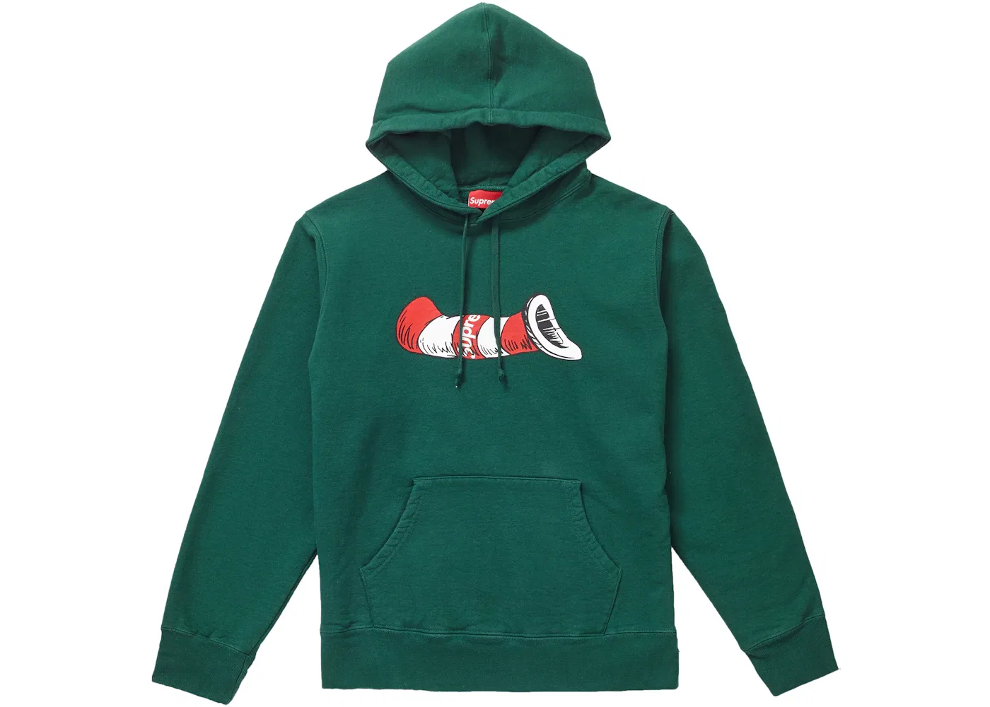 Мужской свитшот с капюшоном с принтом Cat in the Hat Supreme, Dark Green