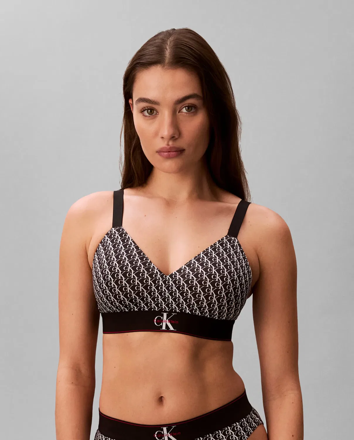 Женский бюстгальтер-бралетт с принтом CK Graphic Calvin Klein, Negro
