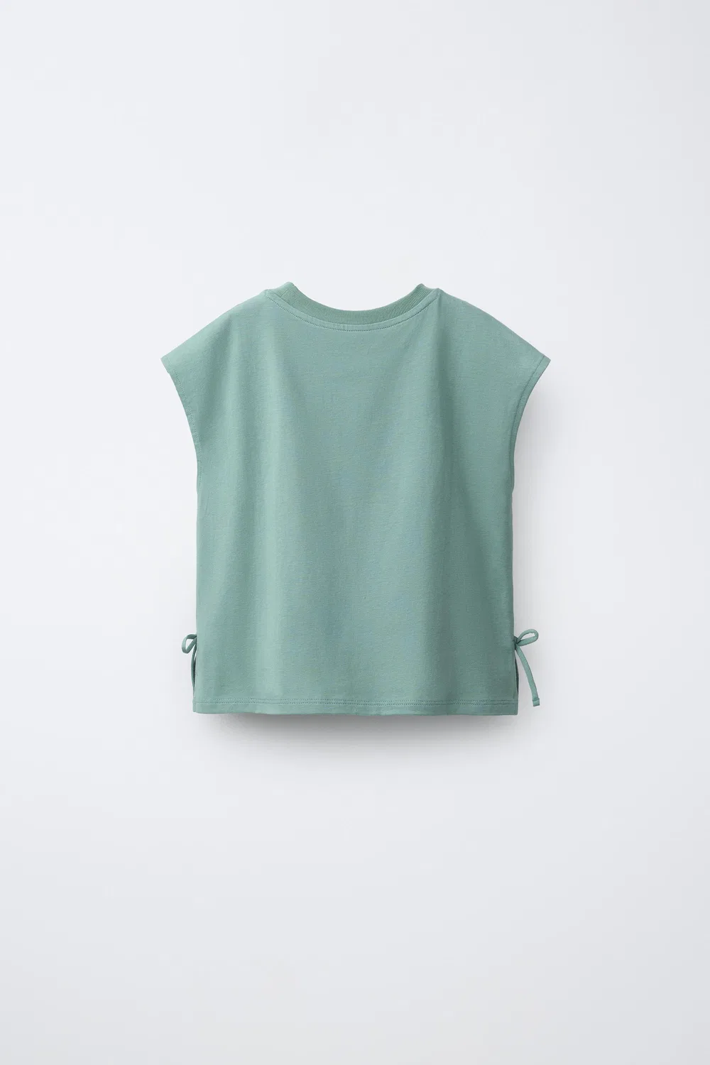 Футболка с деталями, связанными крючком и спицами ZARA, Mid-Green — фото 2