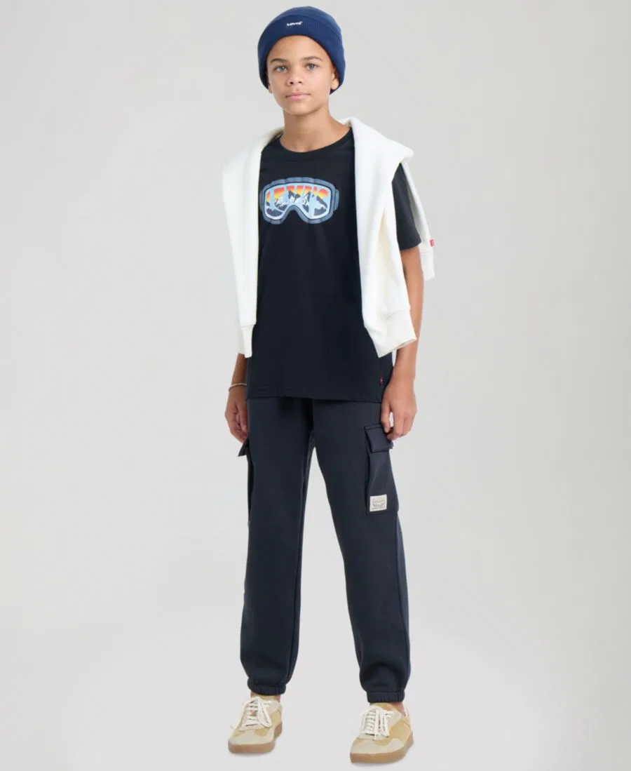 Футболка с графическим логотипом Goggle View для мальчиков 8-20 лет Levi'S, Jet Black — фото 3