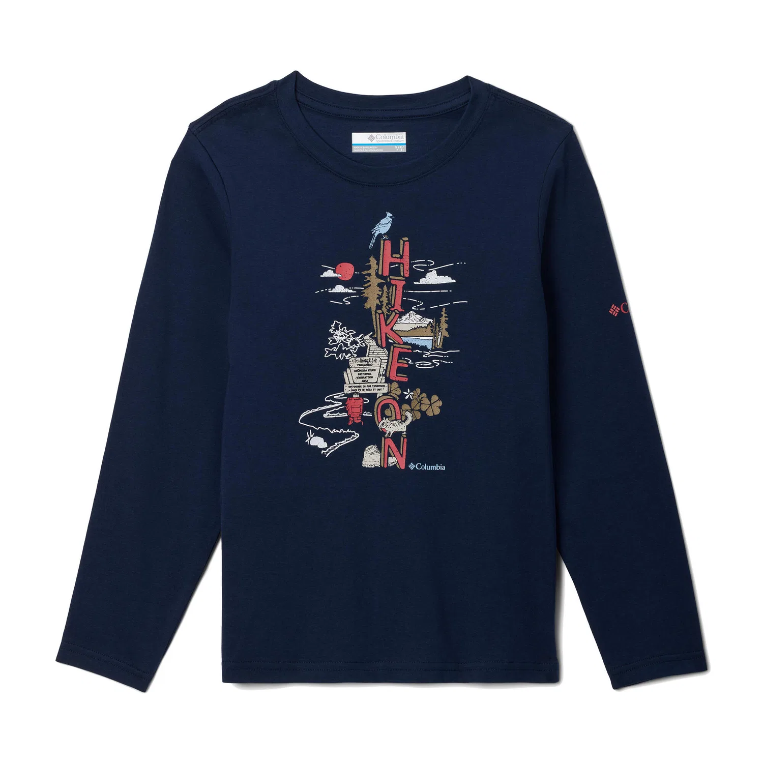 Детское лонгслив для треккинга Columbia Dobson Pass Graphic Tee, Dunkelblau — фото 3