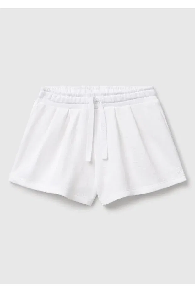 Детские шорты для девочек хлопковые Benetton, White