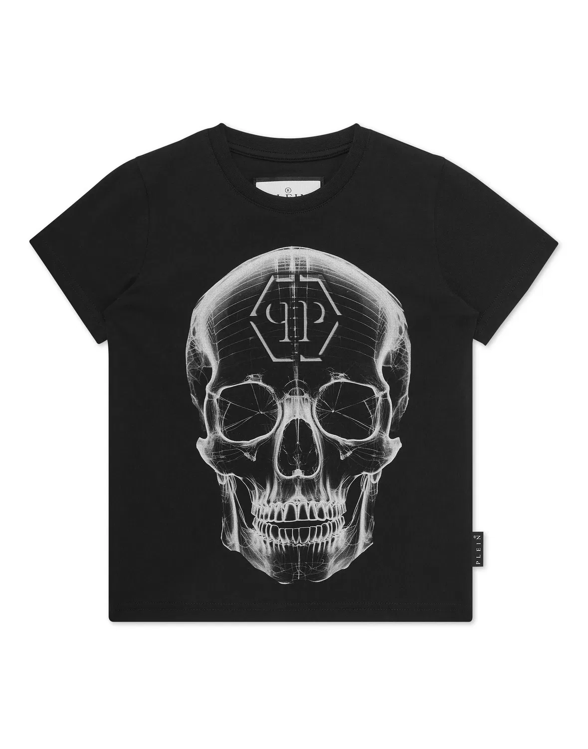 Детская футболка с принтом Skull PHILIPP PLEIN, черный