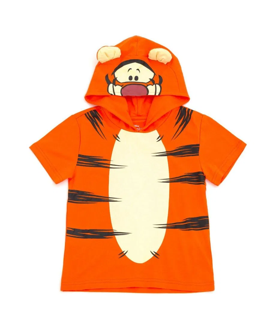 Детская футболка-худи с капюшоном и 3D ушками Tigger Orange Black Nightmare Before Christmas