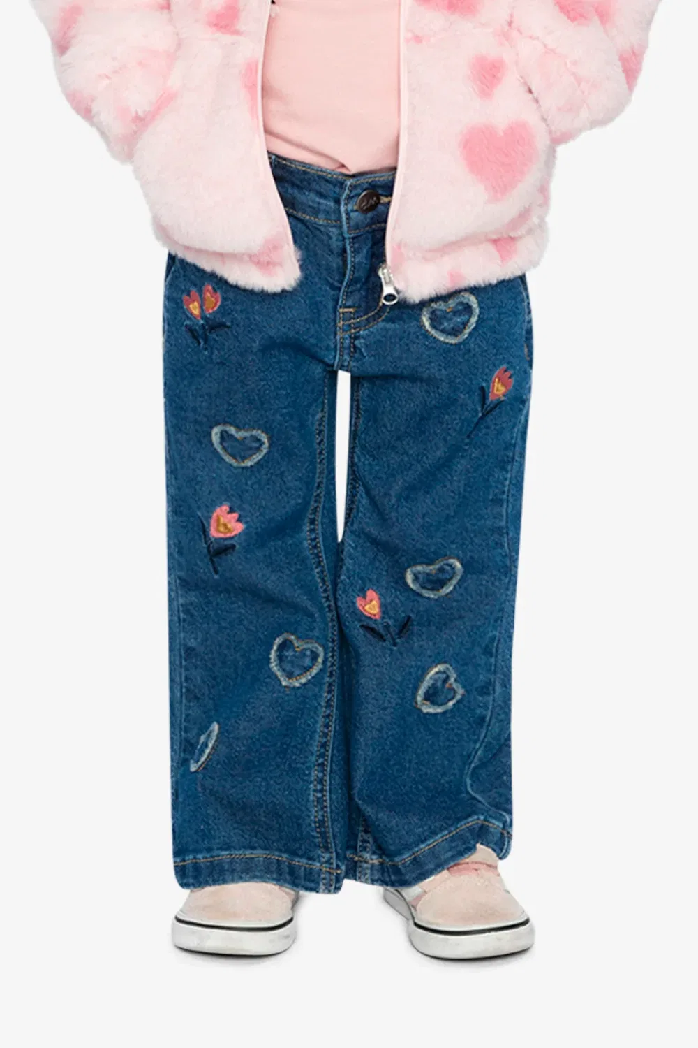 Детские джинсы для девочек с аппликациями Deux par Deux, Navy Blue Denim — фото 2