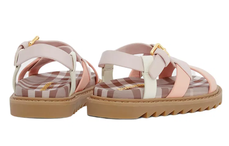 Детские кроссовки для малышей с ремешком Burberry, Honey Pink — фото 4