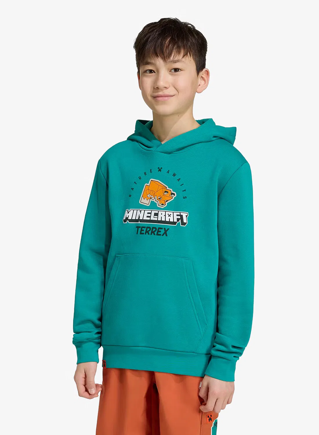 Худи с принтом Minecraft Terrex Adidas, зеленый — фото 3