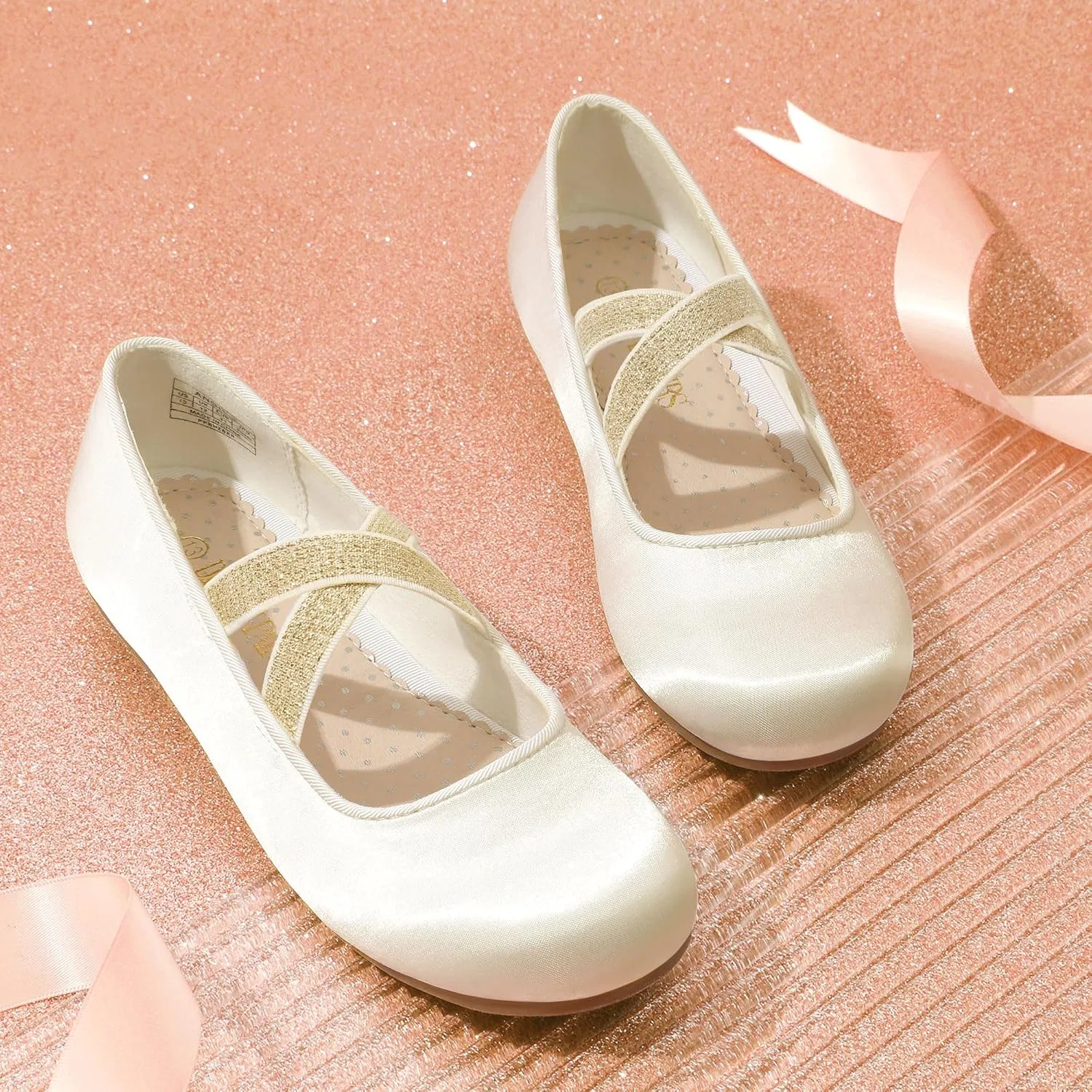 Детские балетки для девочек Mary Jane Flats DREAM PAIRS, Ivory — фото 4