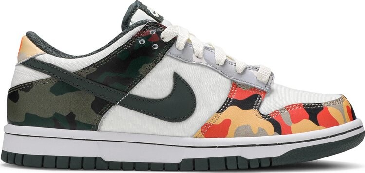 

Кроссовки Nike Dunk Low SE GS 'Sail Multi-Camo', многоцветный