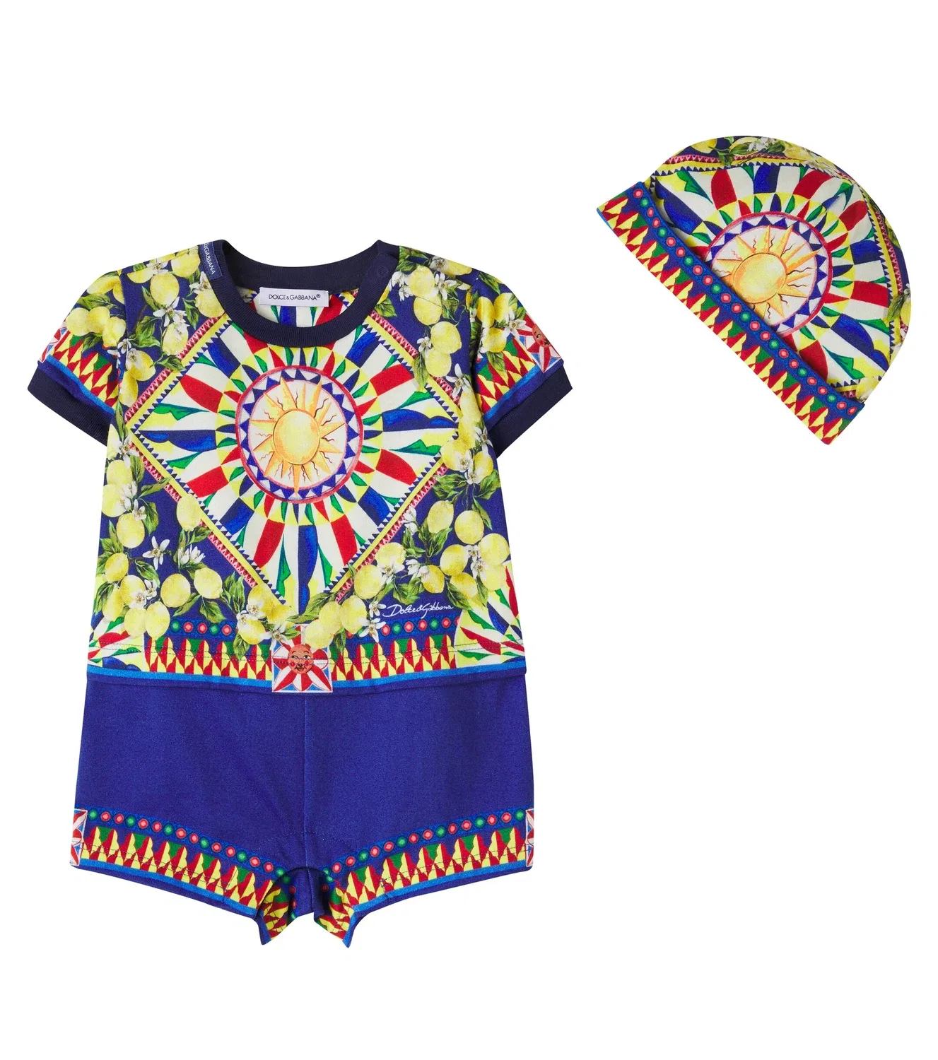 Комплект из боди и шапочки с принтом Baby Carretto Dolce&Gabbana Kids, белый