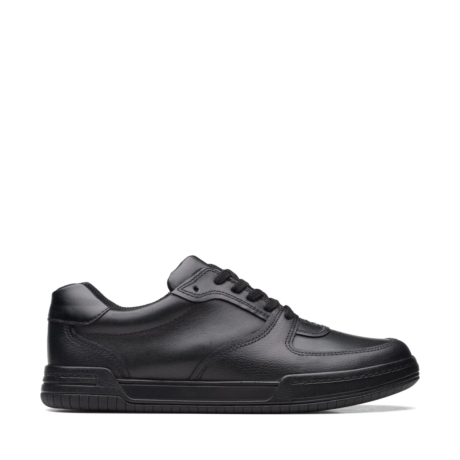 Кроссовки детские Clarks Expo Sea K, с кожаным верхом, Black Leather — фото 2