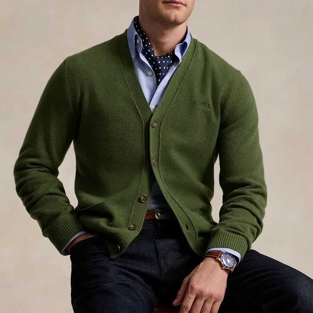 Мужской свитер темно-зеленый Polo Ralph Lauren — фото 4