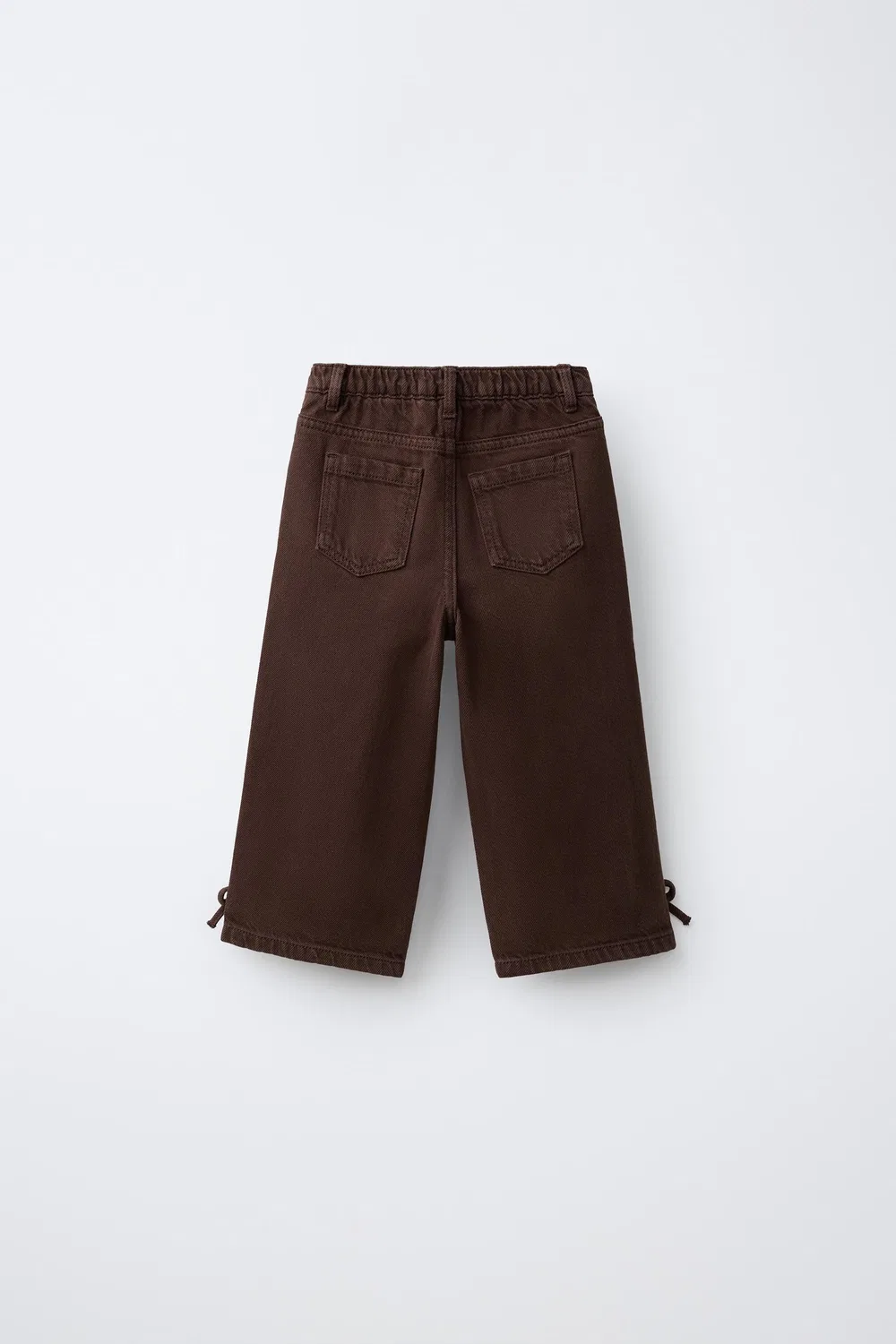 Широкие джинсы с бантом ZARA, Brown — фото 2