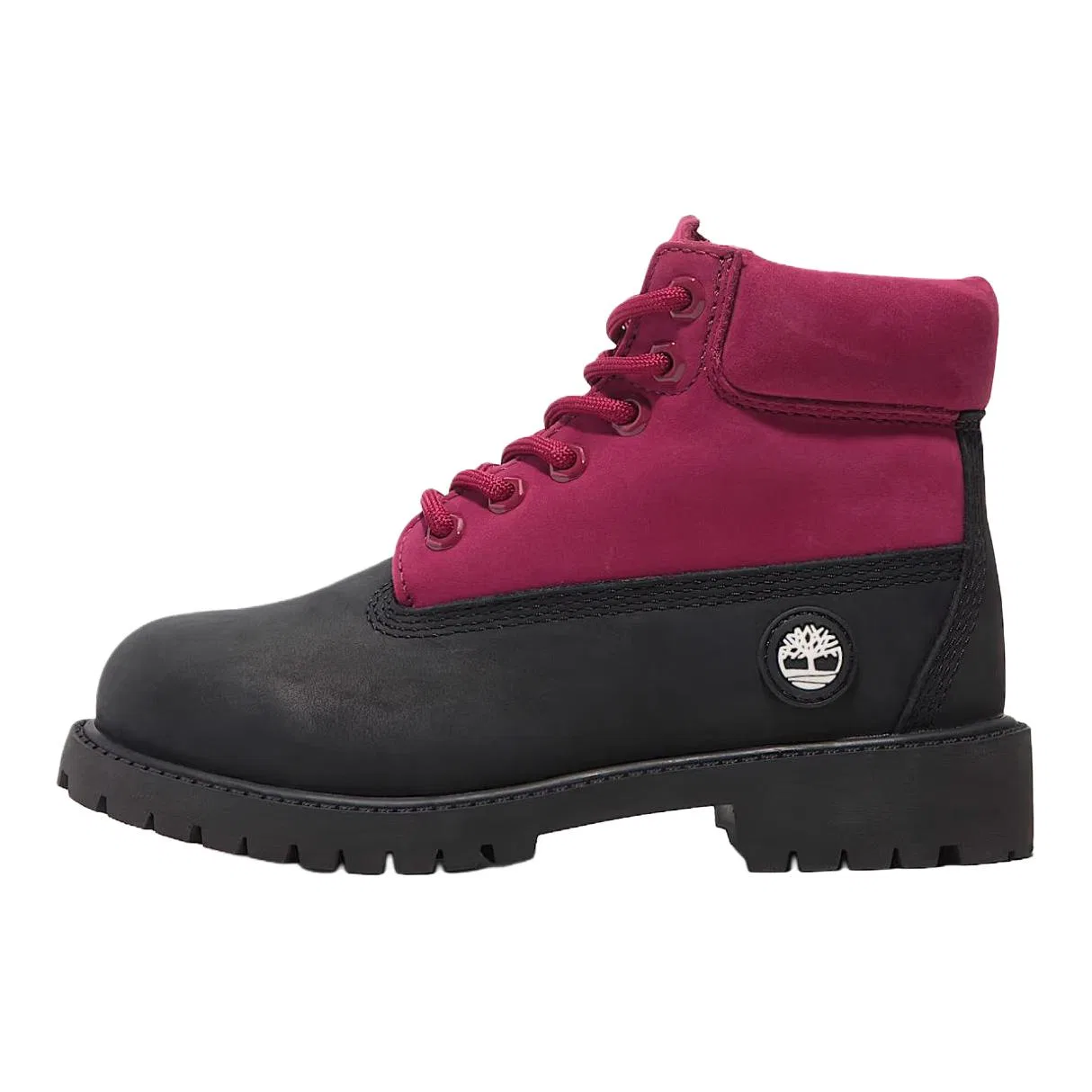 Детские ботинки для девочек кожаные Timberland, Black Pink