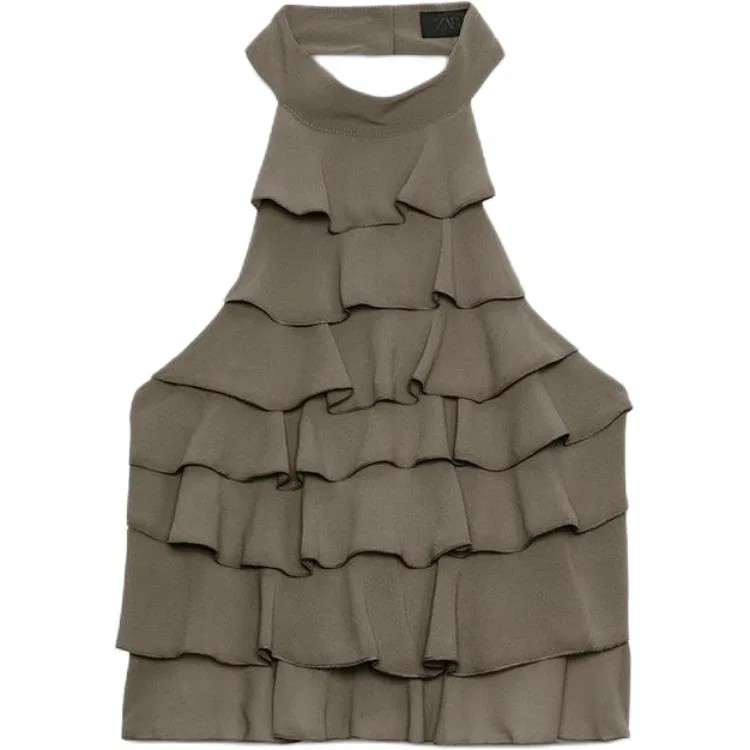Женский топ-майка Light Khaki ZARA