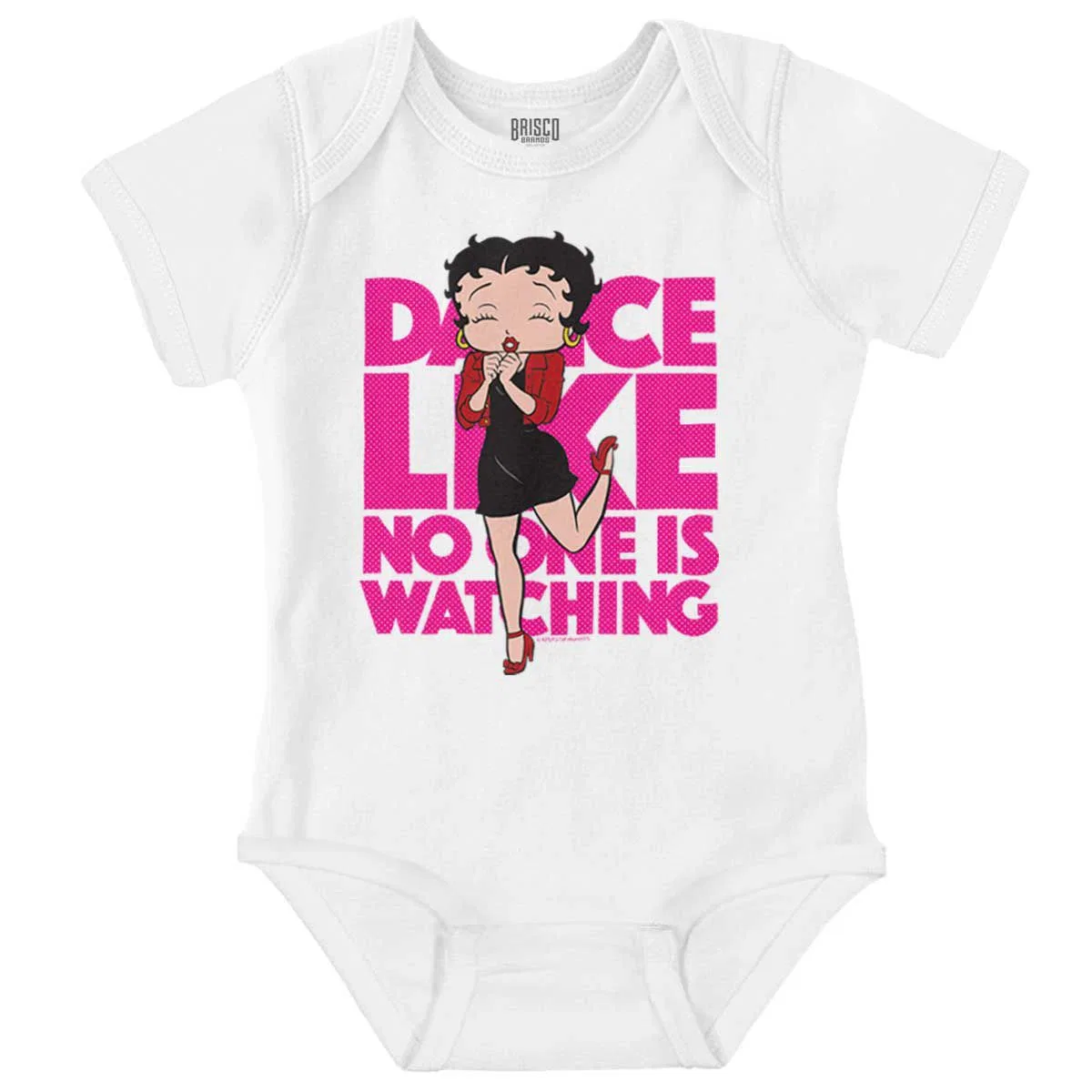 Детское боди для девочек хлопковое Betty Boop Dance Like Noone Watching Brisco Brands, White