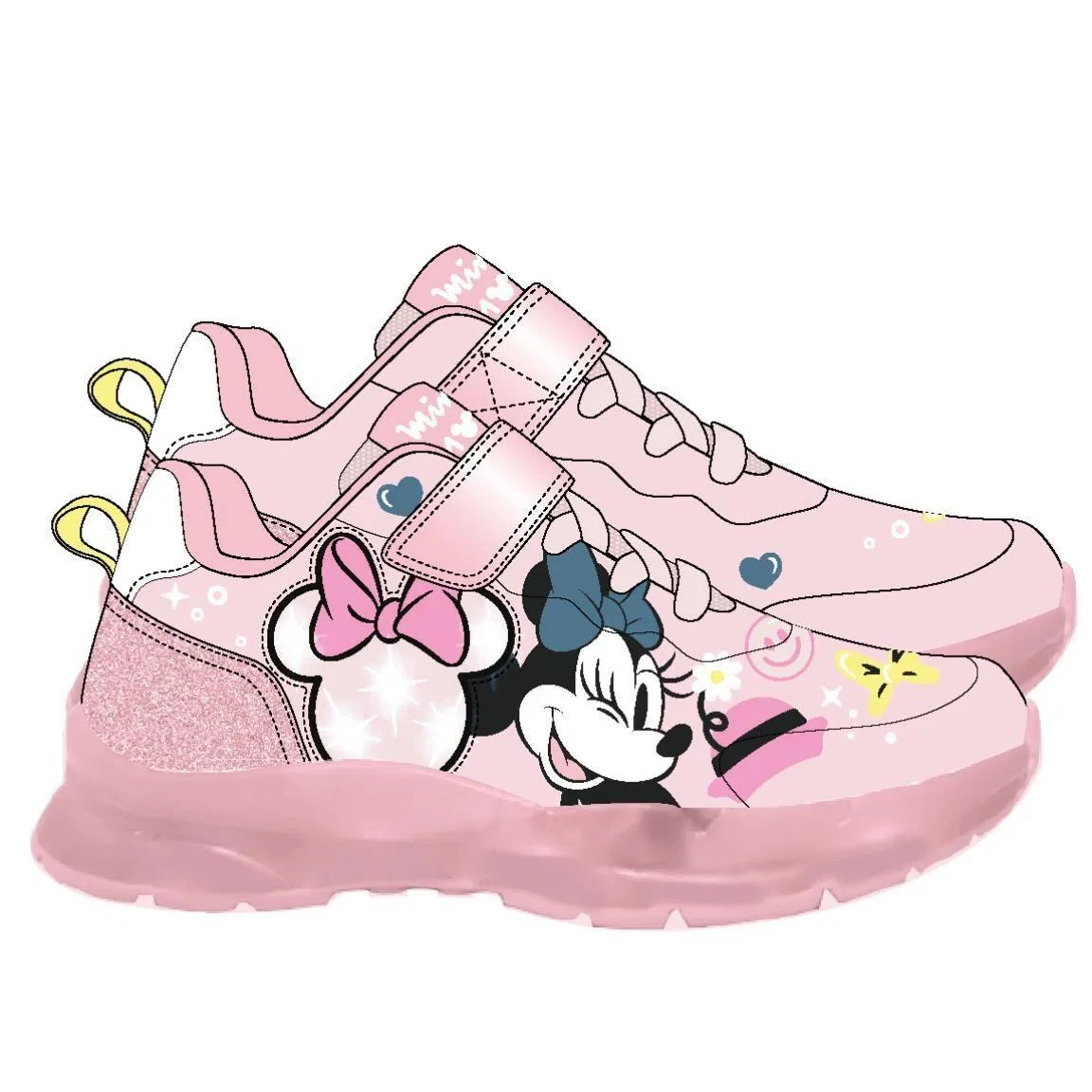 Детские кроссовки с подсветкой Minnie Cerda, Роза