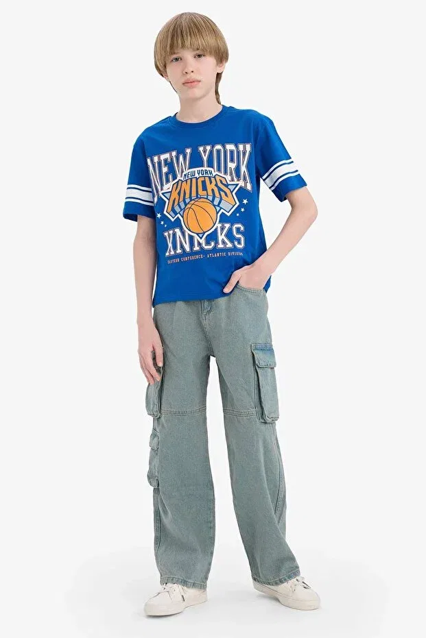 Детская футболка для мальчиков с принтом Nba New York Knicks Defacto, Blue — фото 2