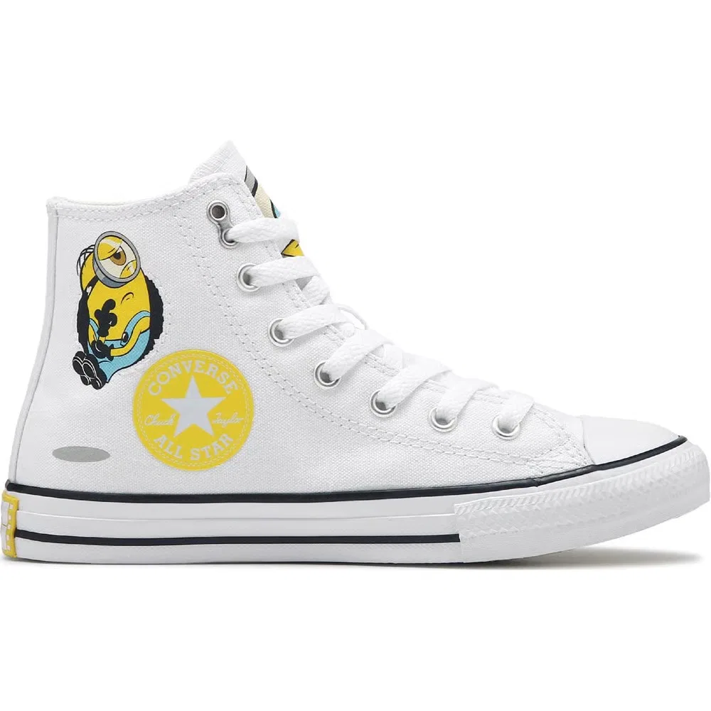 Детские высокие кроссовки Chuck Taylor All Star Converse, Minions White/Yellow/Black — фото 2