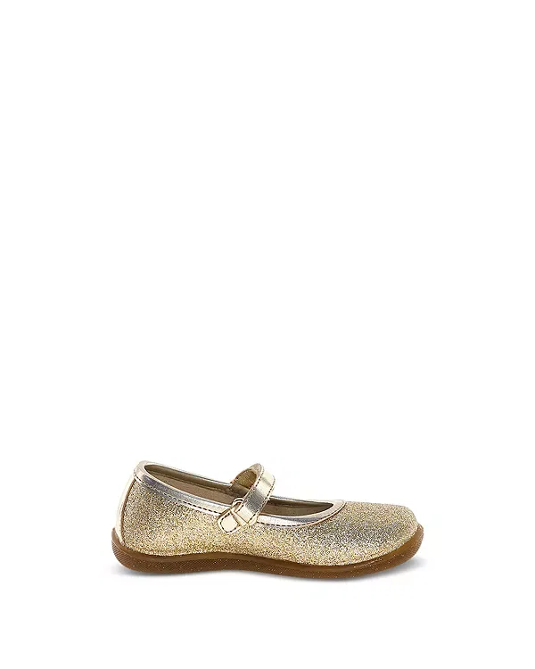 Детские балетки для девочек с блестками Pavia 2 Glitter Naturino, Metallic Platinum — фото 2