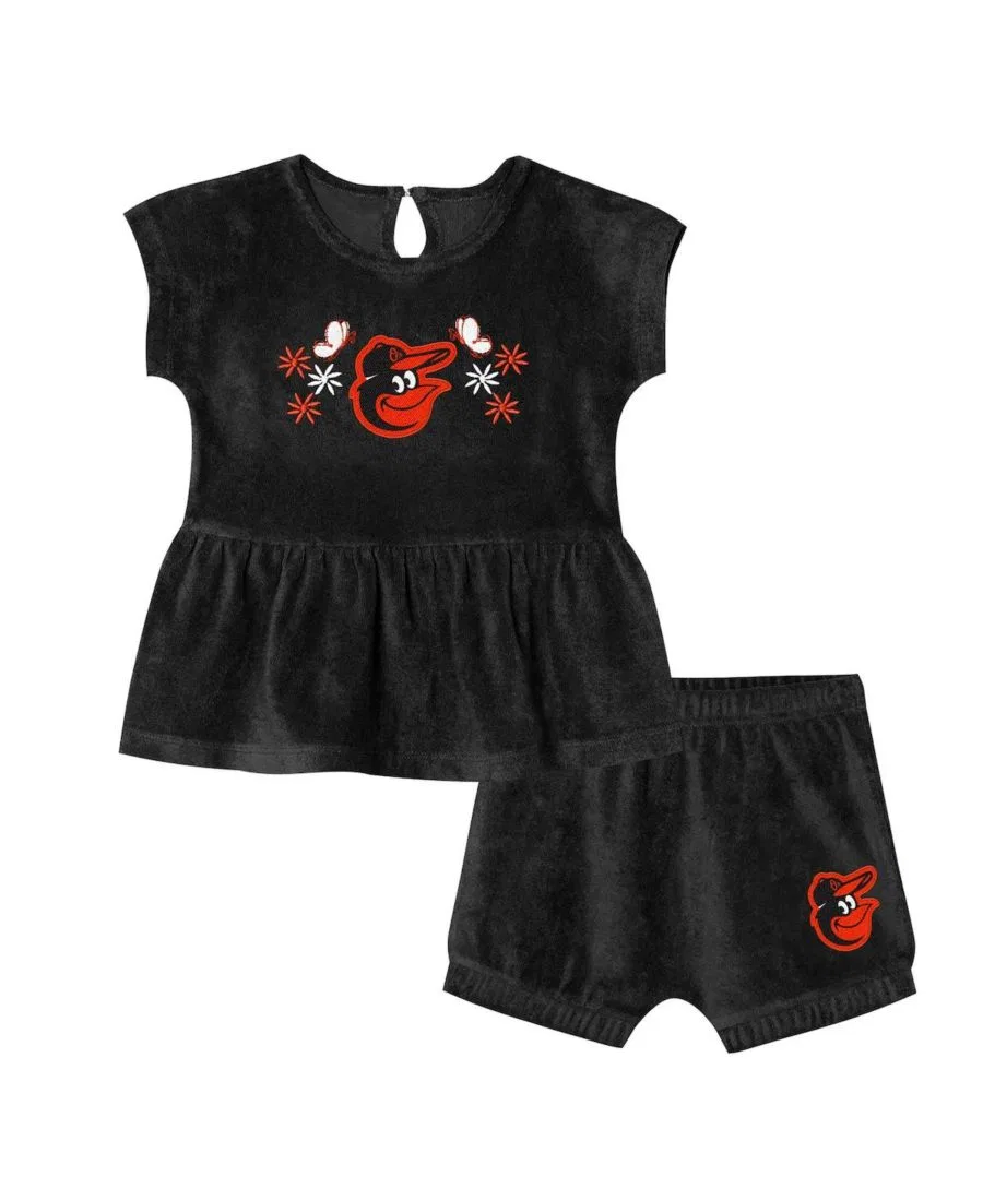 Комплект из футболки и шорт с вышивкой Baltimore Orioles Hop Base Outerstuff, Black