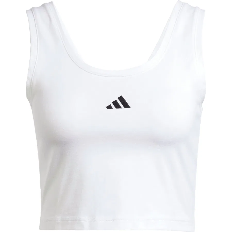 Женская майка adidas Sportswear Essentials Small Logo Cotton Lifestyle, Бело-черный — фото 3