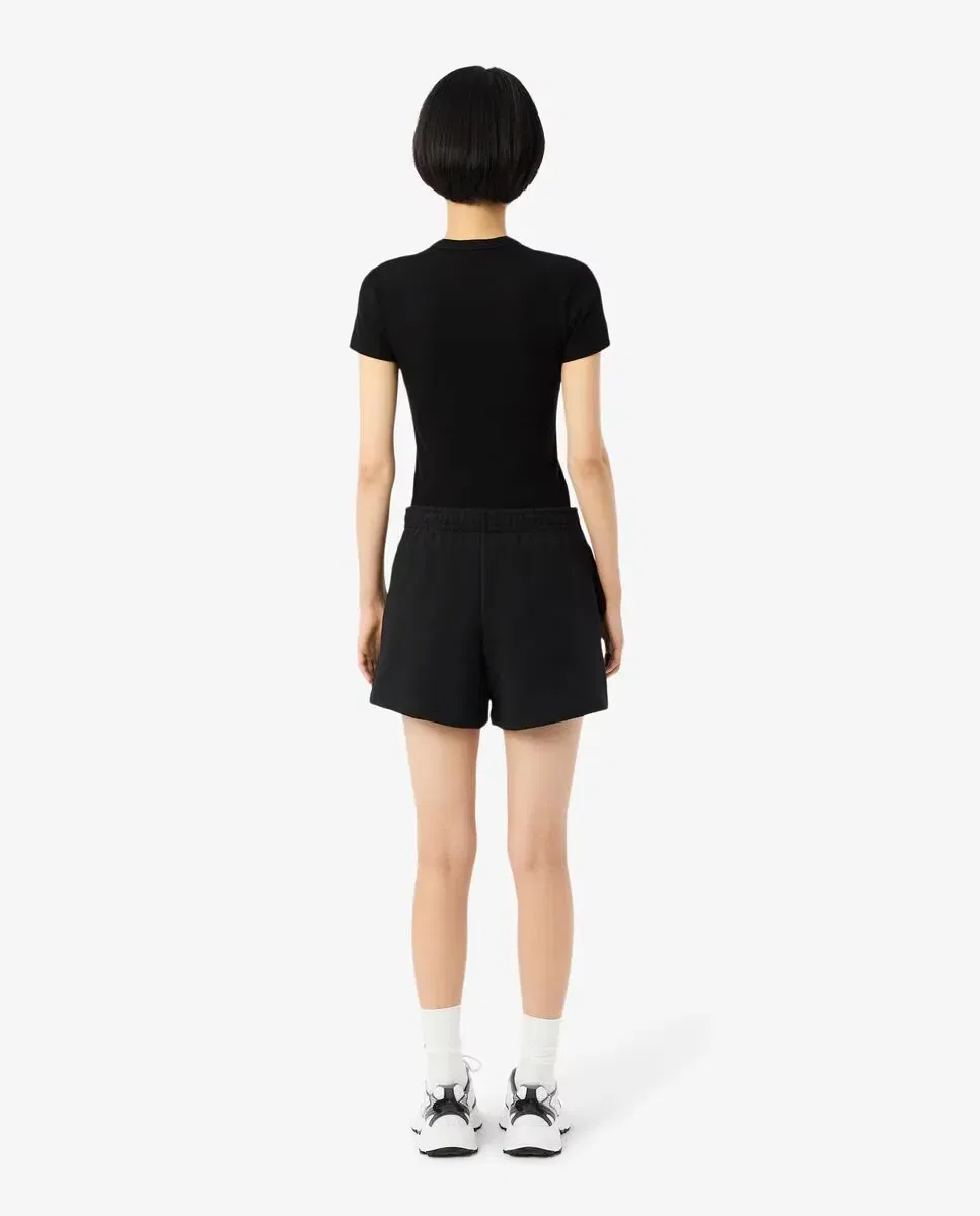 Шорты женские Lacoste Negro из футера с эластичным поясом — фото 3