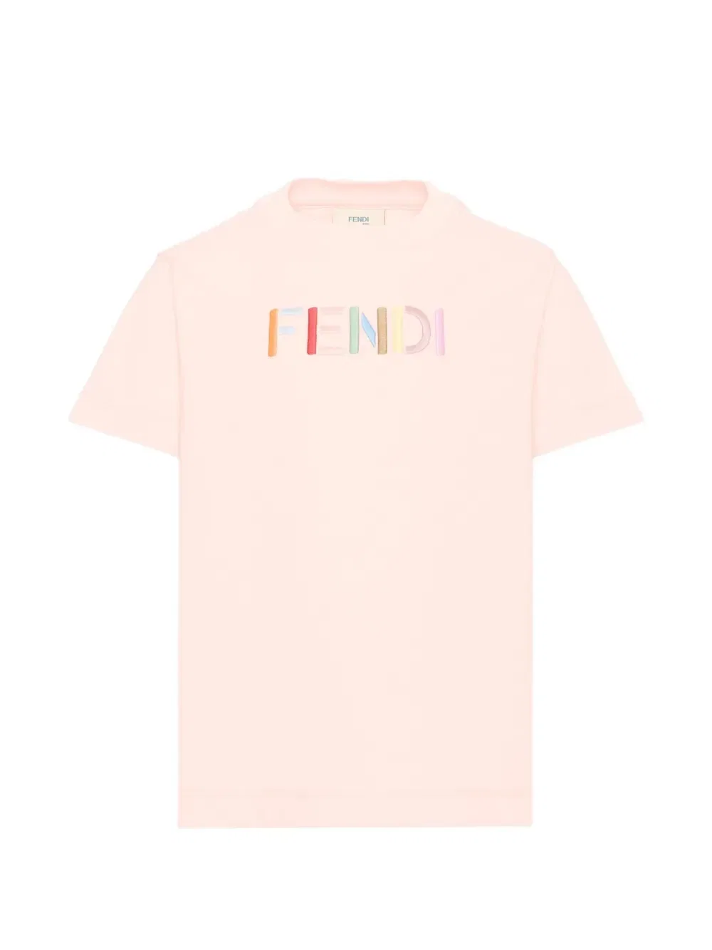 Футболка с вышитым логотипом Fendi Kids, розовый