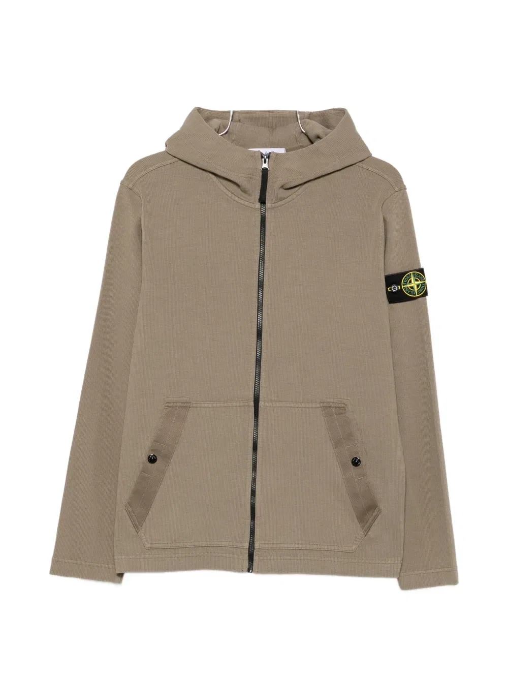 Толстовка на молнии с нашивкой-логотипом Stone Island, зеленый