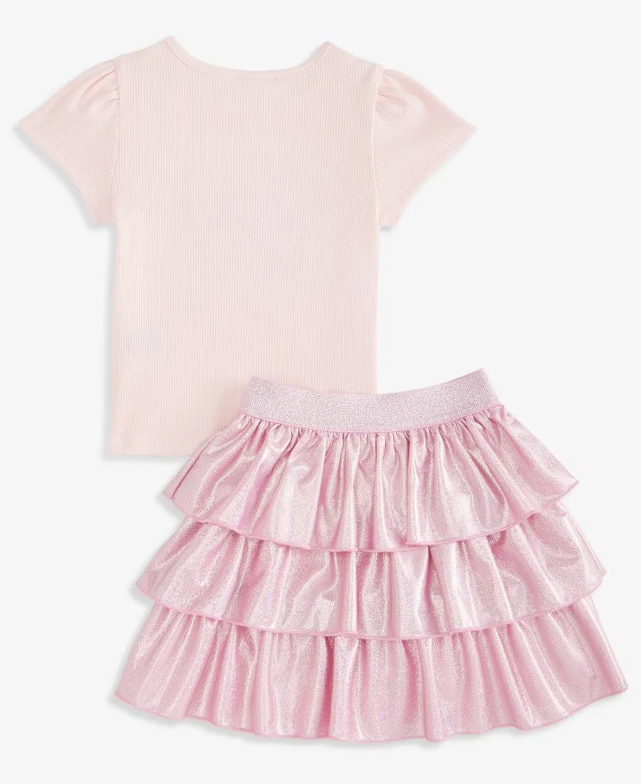 Комплект из футболки и шорт-юбки с блестками, модель Sparkle Tiered Skort Epic Threads, Bonbon — фото 4