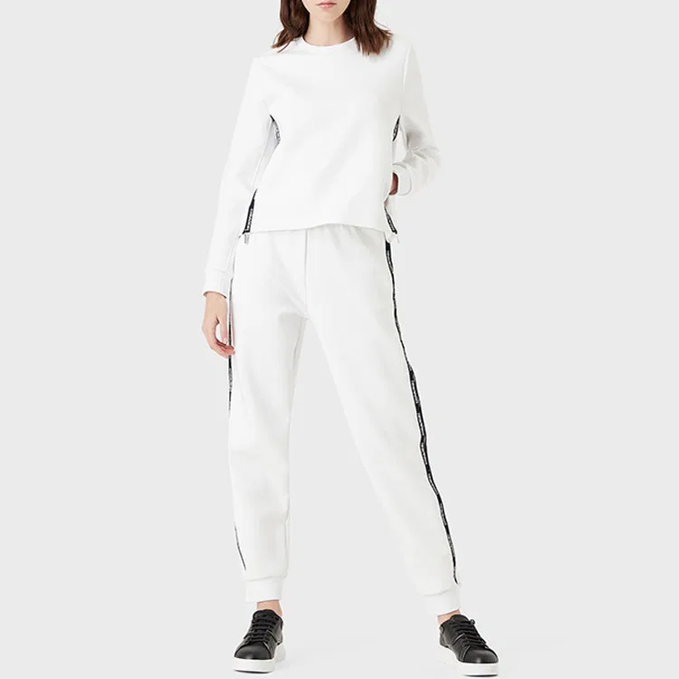 Женские спортивные брюки из трикотажа EMPORIO ARMANI, White — фото 3