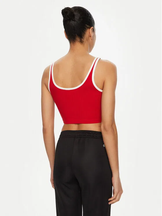 Топ slim fit adicolor 3-Stripes Adidas, красный — фото 3