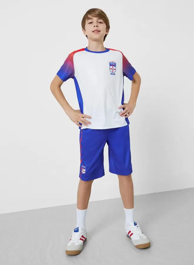 Комплект футболка и шорты с принтом England FIFA футбольный Styli, синий