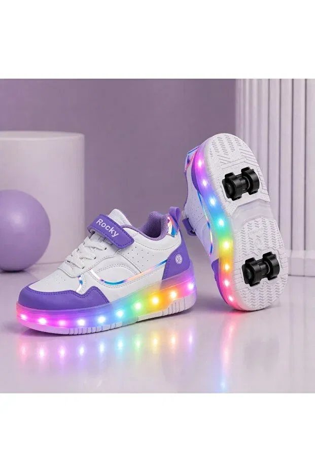 Детские кроссовки-ролики на колесах с подсветкой Buruni, Glow More