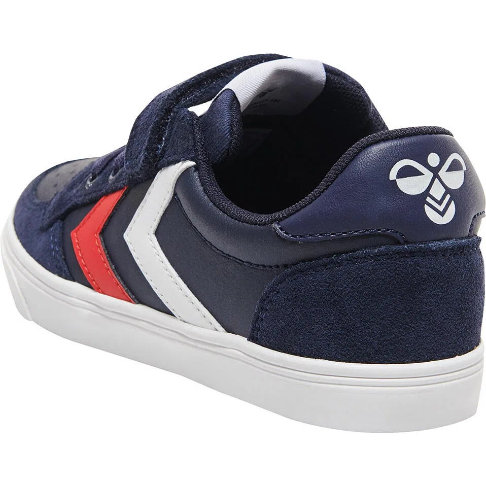 Детские кроссовки из кожи с закрытой липучкой Slimmer Stadil Leather Low Hummel, Blau Dunkelblau — фото 3
