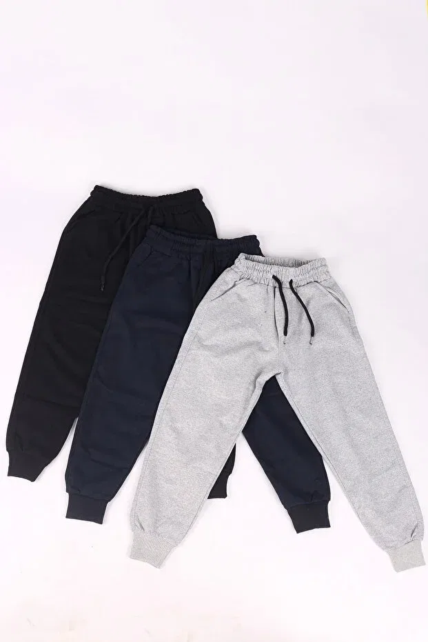 Детские спортивные штаны для девочек из 3 предметов Buseyiz, Black Gray Navy Blue