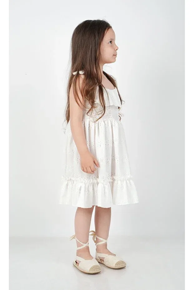 Детское платье для девочек хлопковое C.C.L. Coccolin Kids Baby Clup, White — фото 2